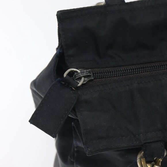 PRADA Hand Bag Nylon Black Gold Auth 127868 - Picture 10 of 16